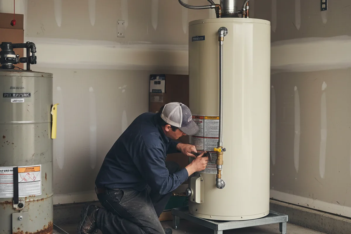 Water heater and shutoff valve replacement in Adams